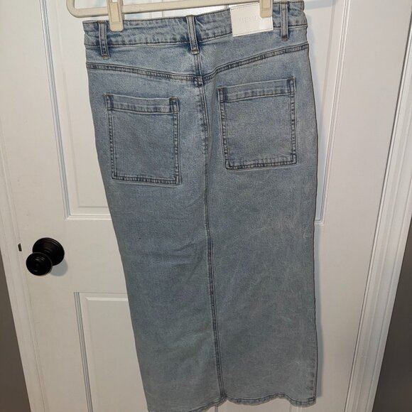 Meshki Acacia Denim Midi Skirt in Light Blue, Size Small - Picture 5 of 7